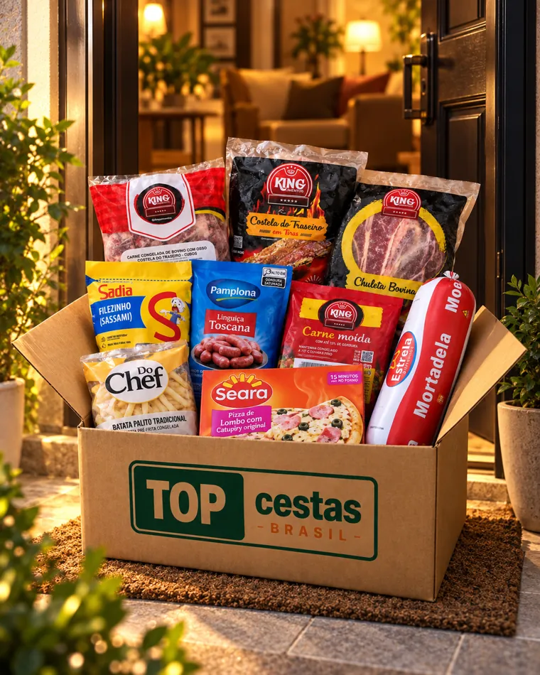 Caixa da Top Cestas Brasil entregue na porta de casa